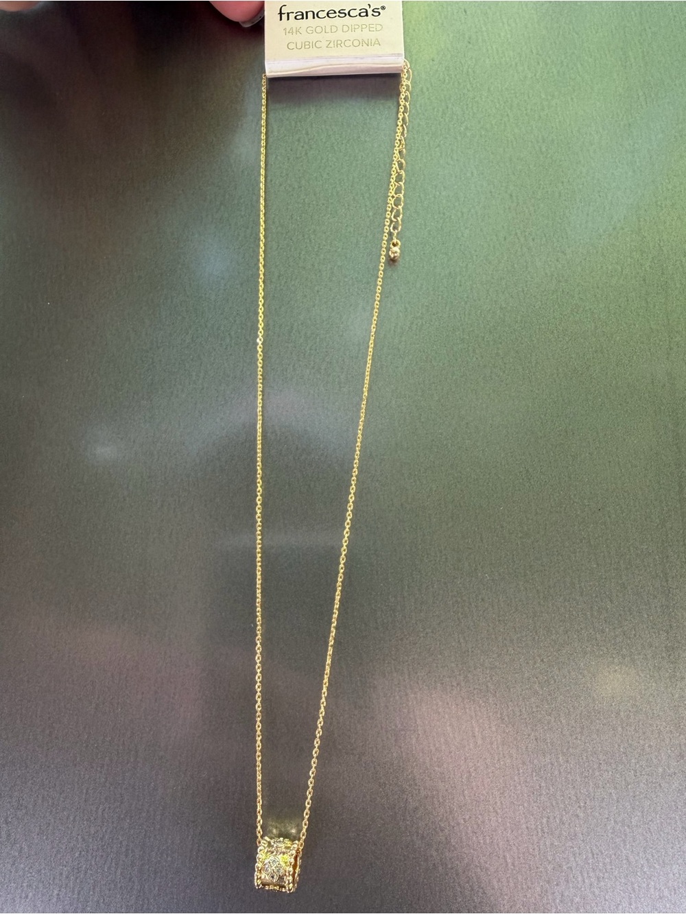 Francesca's Collections Gold Dipped Cubic Zirconia Pendant Necklace